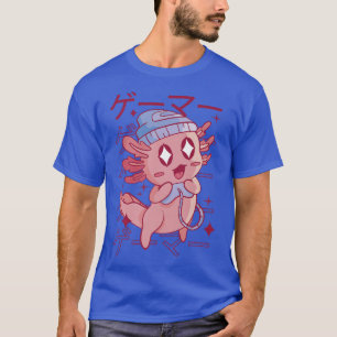 Camiseta Feliz juego Axolotal Japón Estilo Kawaii Anime Jue