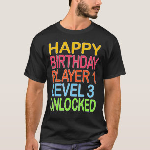Camiseta Feliz Jugador de Cumpleaños 1 Bir Gracioso Desbloq