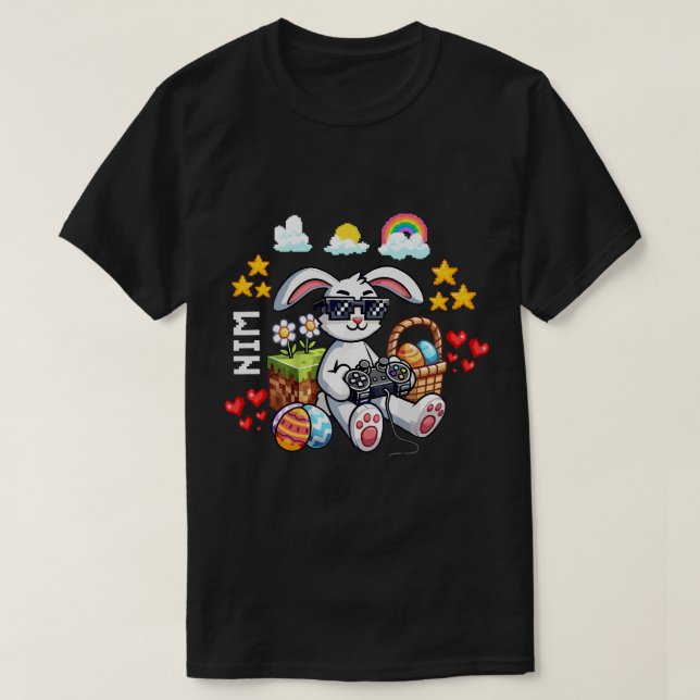 Camiseta Feliz Juguete de Videojuego de Huevos de Pascua (Diseño del anverso)