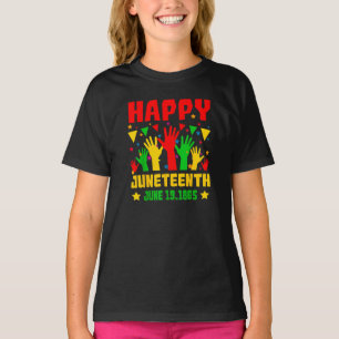 Camiseta Feliz junio 1000 Manos Amarillas del Verde Rojo Ne