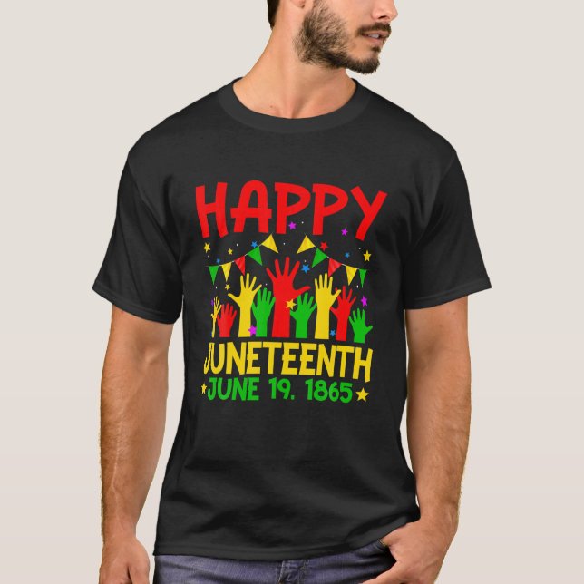 Camiseta Feliz junio 1865 Día de la Libertad BLM Black H af (Anverso)