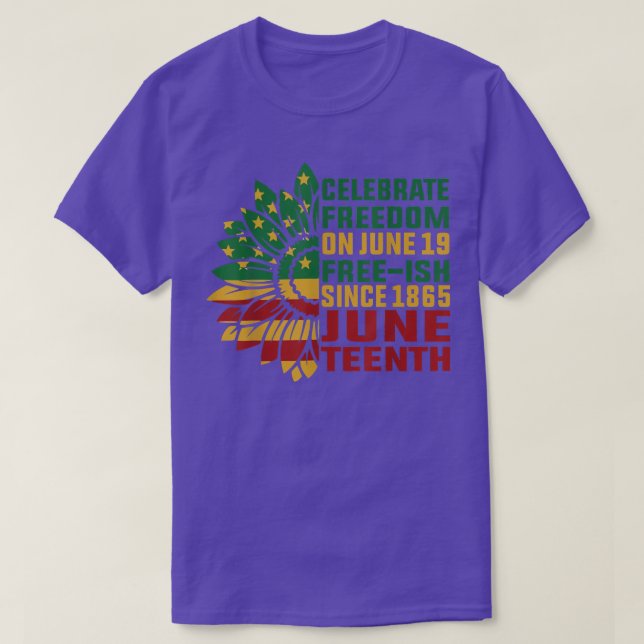 Camiseta Feliz junio 1991 Sunflower African American Black (Diseño del anverso)