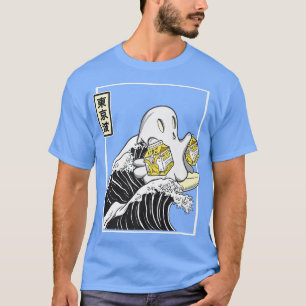 Camiseta Feliz Kawaii Ghost Banana Milling Surfing Japan Ka