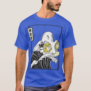 Camiseta Feliz Kawaii Ghost Banana Milling Surfing Japan Ka
