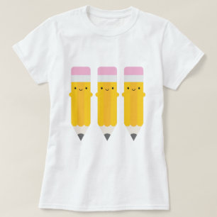 Camiseta Feliz Kawaii Pencils