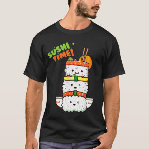 Camiseta Feliz Kawaii Sushi y Sol Preparado para el Verano