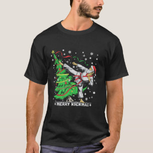 Camiseta Feliz Kickmas Navidad Navidad Navidad Santa Taekwo