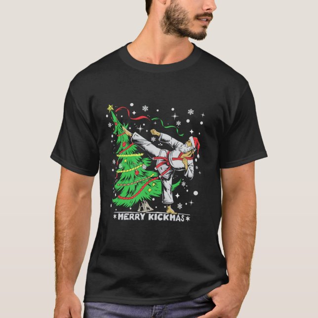 Camiseta Feliz Kickmas Navidad Navidad Navidad Santa Taekwo (Anverso)