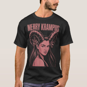 Camiseta Feliz Krampus Irónico Lilith Navidad Oscuro Femeni