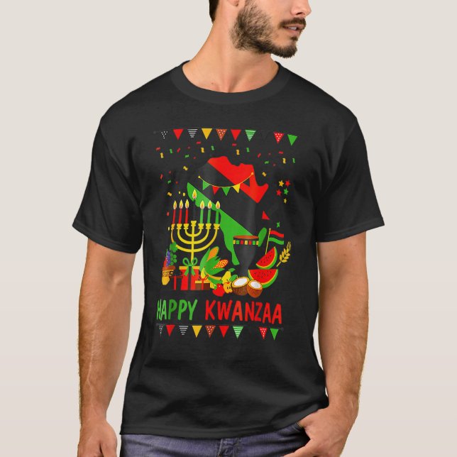 Camiseta Feliz Kwanzaa 7 Principios De Kwanzaa 26 De Diciem (Anverso)