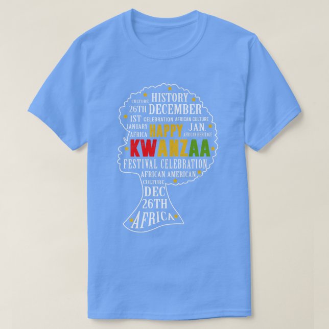 Camiseta Feliz Kwanzaa África de una mujer negra afroameric (Diseño del anverso)