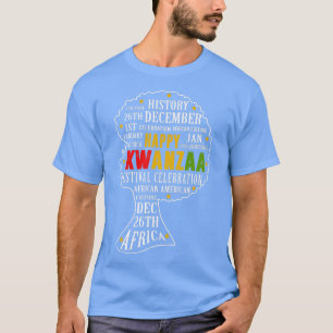 Camiseta Feliz Kwanzaa África de una mujer negra afroameric