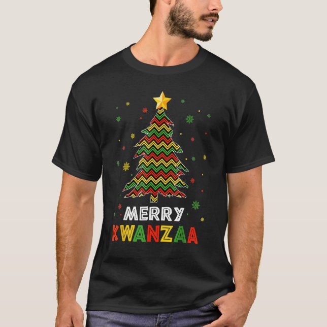 Camiseta Feliz Kwanzaa Árbol de Navidad Navidades negros de (Anverso)