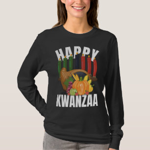 Camiseta Feliz Kwanzaa Fir de velas de feriado afroamerican