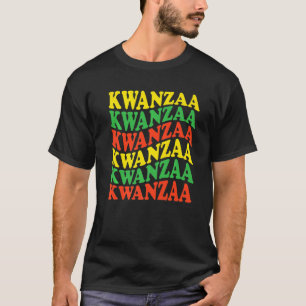 Camiseta Feliz Kwanzaa Groovy Afro Cultura Negra Africana
