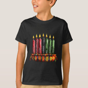 Camiseta Feliz Kwanzaa Kinara Siete Velas Principios de K