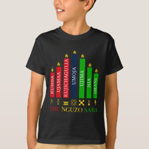 Camiseta Feliz Kwanzaa Kinara Siete Velas Principios de K