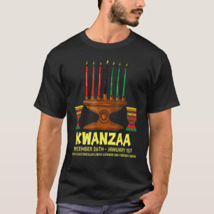 Camiseta Feliz Kwanzaa Kinara Velas afroamericanas
