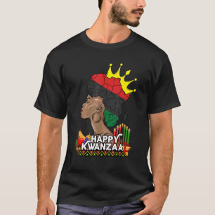 Camiseta Feliz Kwanzaa La reina africana de la mujer negra 