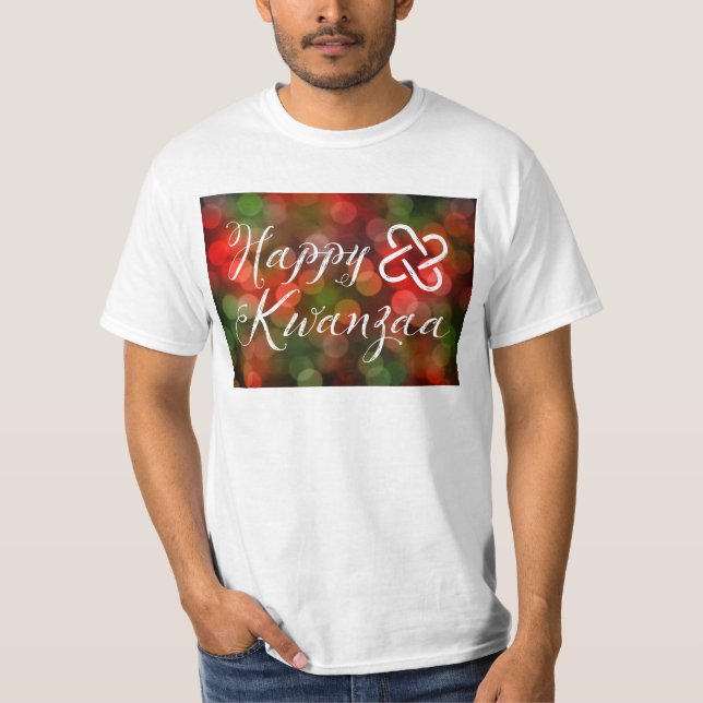 Camiseta Feliz Kwanzaa Luces de Bokeh Umoja (Anverso)