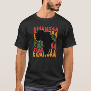 Camiseta Feliz Kwanzaa Mapa africano Celebración de las vel