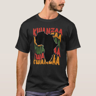 Camiseta Feliz Kwanzaa Mapa africano Celebración de las vel