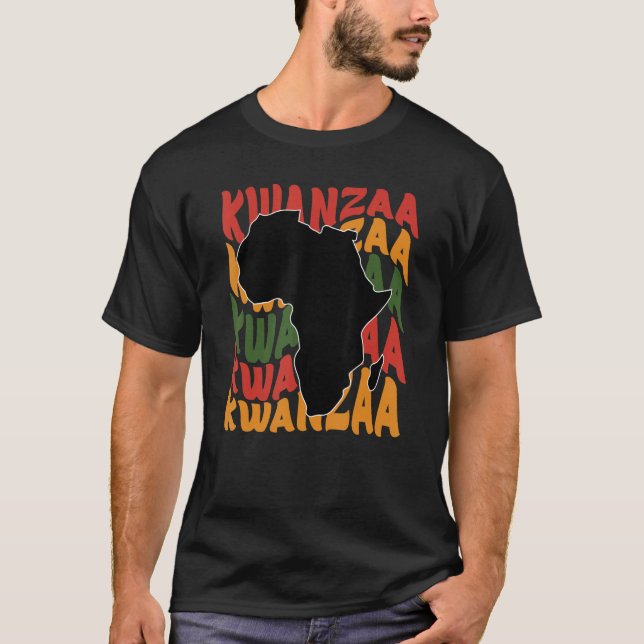 Camiseta Feliz Kwanzaa Mapa africano Celebración de las vel (Anverso)