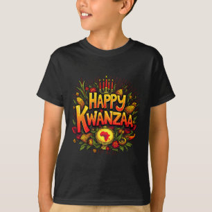 Camiseta Feliz Kwanzaa Navidades afroamericanos Feliz Kwanz