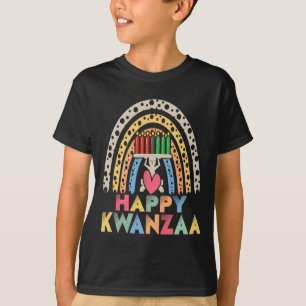 Camiseta Feliz Kwanzaa Rainbow African American Harves