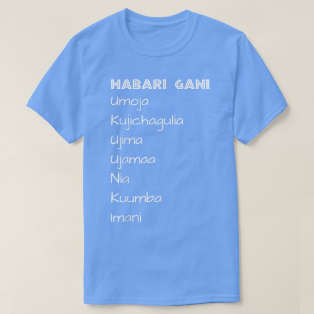 Camiseta Feliz Kwanzaa Siete principios de Kwanzaa (Diseño del anverso)