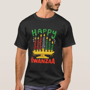 Camiseta Feliz Kwanzaa Siete principios Kinara Velas