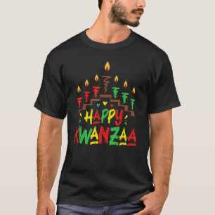 Camiseta Feliz Kwanzaa velas Afro Cultura Negra Africana w