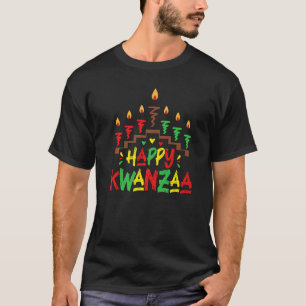 Camiseta Feliz Kwanzaa velas Afro Cultura Negra Africana w