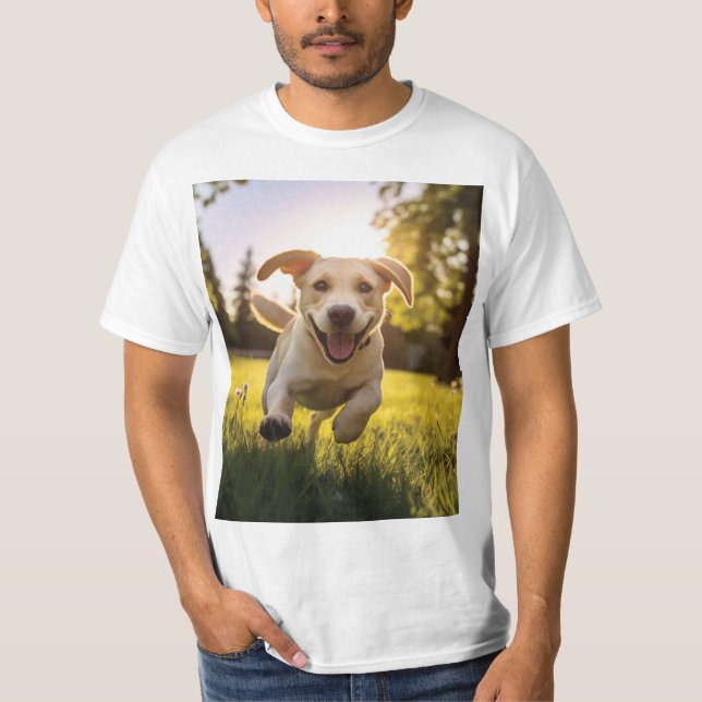 Camiseta Felíz Labrador Corriendo (Anverso)