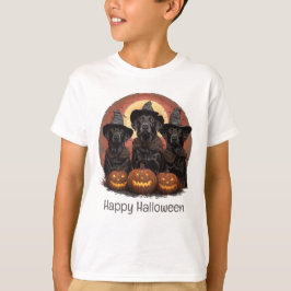 Camiseta Felíz Labrador de Halloween perro Gorras de brujas