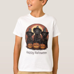 Camiseta Felíz Labrador de Halloween perro Gorras de brujas