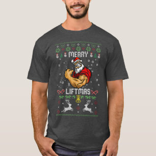 Camiseta Feliz Liftmas Feliz Navidad Santa Ugly Avanzado