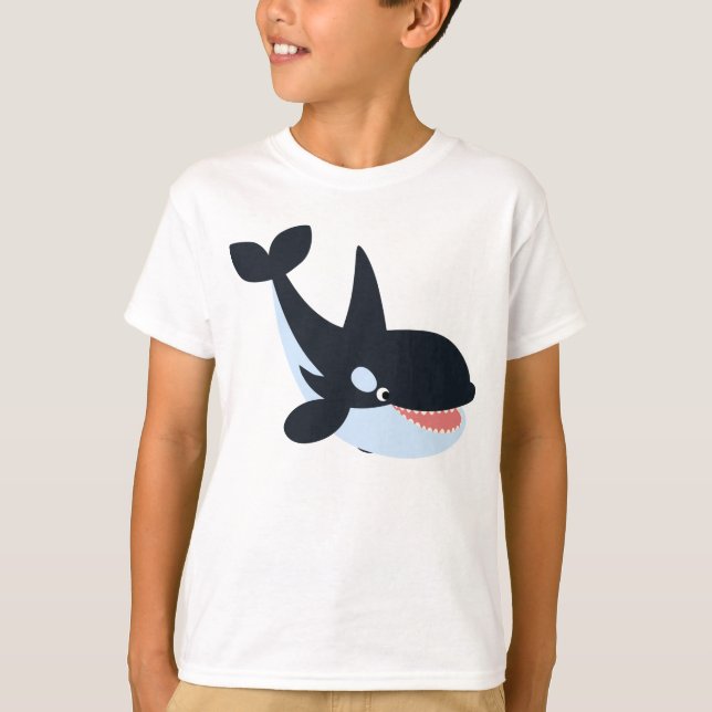 Camiseta feliz linda de los niños de la orca del (Anverso)