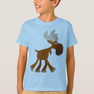 Camiseta feliz linda de los niños de los alces de