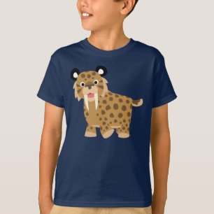 Camiseta feliz linda de los niños de Smilodon del