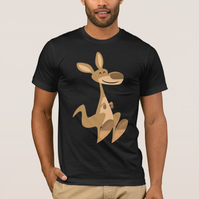 Camiseta feliz linda del canguro del dibujo (Anverso)