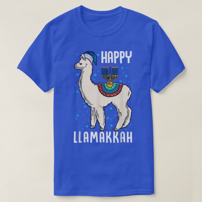 Camiseta Feliz Llamakkah Llama judía Chanukah Alpaca (Diseño del anverso)