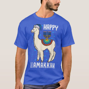 Camiseta Feliz Llamakkah Llama judía Chanukah Alpaca