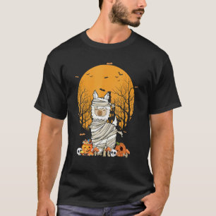 Camiseta Feliz Llamaween LLama Decoración de Halloween Momi