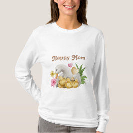 Camiseta Feliz mamá con la teñida de la acuarela del bebé