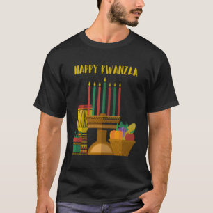 Camiseta Feliz Mapa de África de Kwanzaa Bandera de unidad