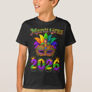 Camiseta Feliz Mardi Gras 2026 Sombrero de Bufón Carnaval H