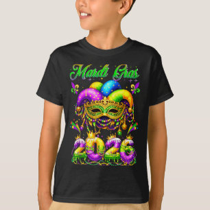Camiseta Feliz Mardi Gras 2026 Sombrero de Bufón Nueva Orle