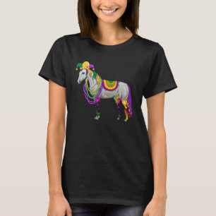 Camiseta Feliz Mardi Gras Caballo Lindo Con Collar Jester H