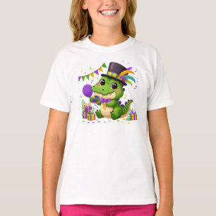 Camiseta Feliz Mardi Gras Cocodrilo